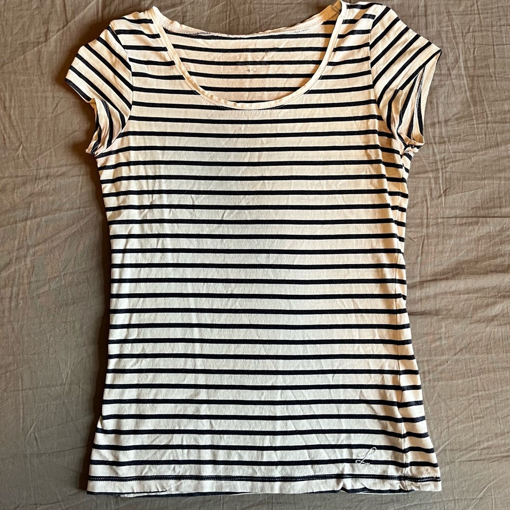 Stripped black and white shirt